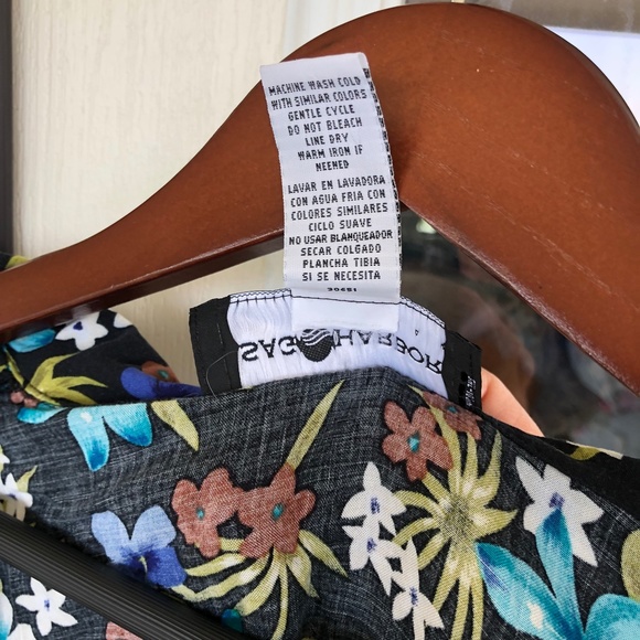 Womens Top Plus 3X Two Fer Floral Short Sleeve Dressy Blouse Blue Shell - Picture 4 of 4